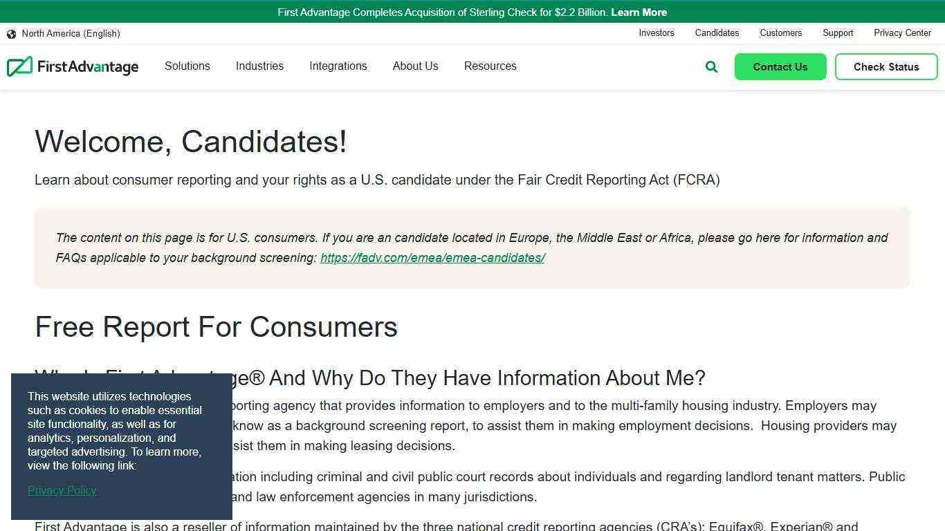 Candidates | First Advantage